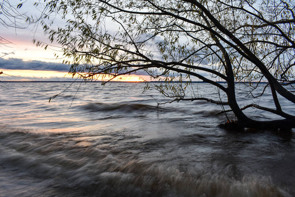 beautiful sunset on the Volga River - Foto, Imagen