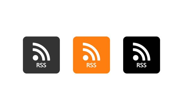 RSS button set. Wifi signal. Vector EPS 10. Isolated on white background. - Vector, Image