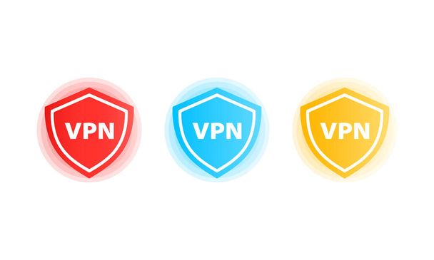 VPNアイコンセット。仮想プライベートネットワーク。EPS 10.白地に隔離された. - ベクター画像