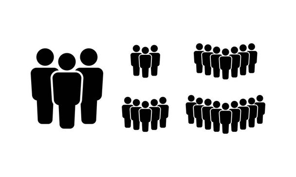 Icônes de personnes réglées. L'icône de l'équipe. Groupe de personnes. Illustration. EPS vectoriel 10. Isolé sur fond blanc - Vecteur, image