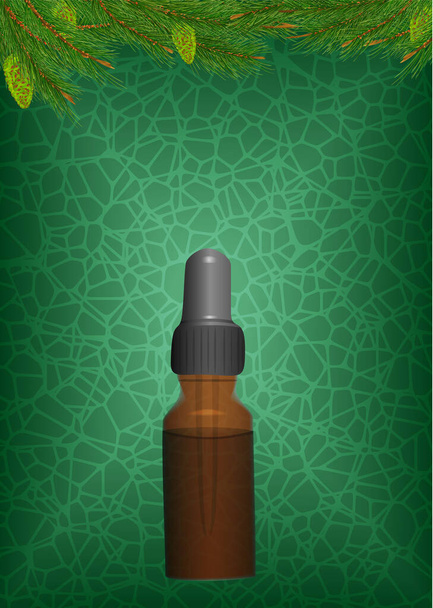 Pine olie elegante fles, vector illustratie EPS 10 - Vector, afbeelding