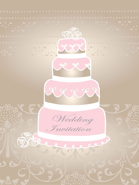 Cake for Wedding invitations - Vector, afbeelding