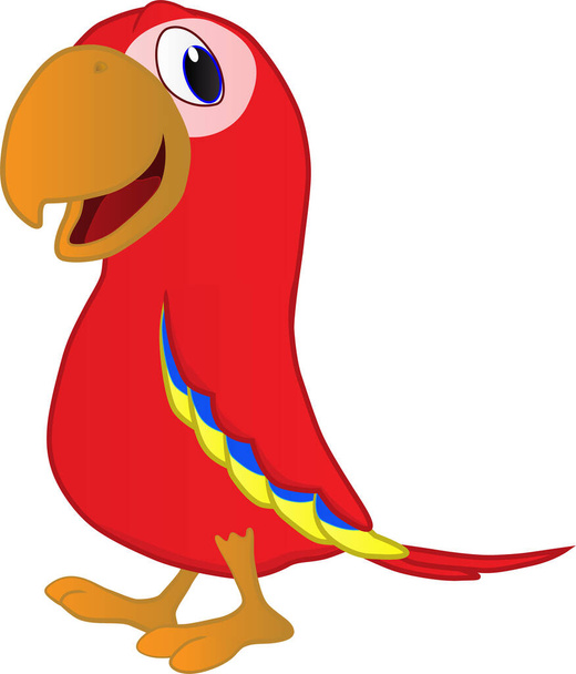 Cartoon illustration of a walking parrot - Vetor, Imagem
