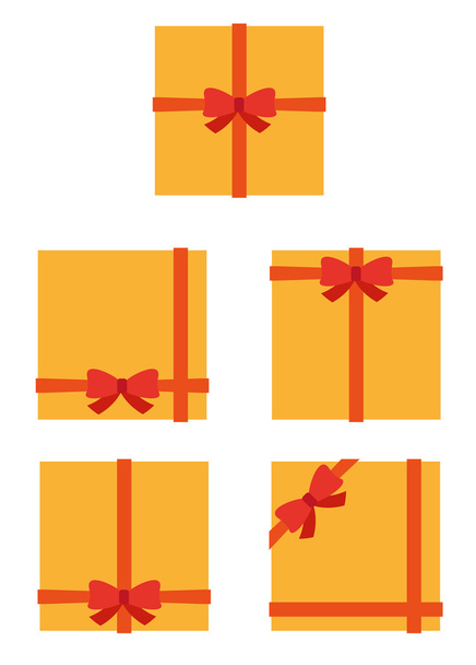 плоский стиль, обернутый подарок или подарочная карта
 - Вектор,изображение