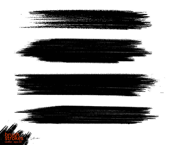 Vector grunge black paint, ink brush stroke, brush. Dirty artistic design element. Abstract black paint ink brush stroke for your design use frame or background for text. set - Vector - Vector, Image