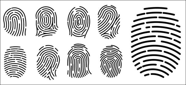 conjunto de iconos de huellas dactilares realistas aislados o sistemas de seguridad acceso autorización o identificación de huellas dactilares personas para acceder a autorización. eps vector - Vector, Imagen
