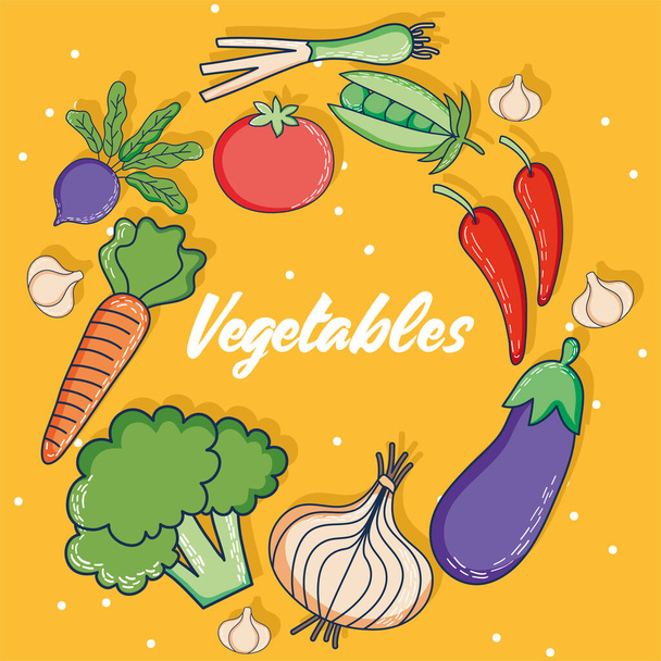 affiche de lettrage légumes - Vecteur, image