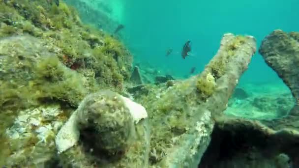 Underwater view of a large rock - Footage, Video