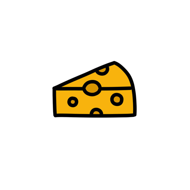 icono de garabato de queso, ilustración vectorial - Vector, Imagen