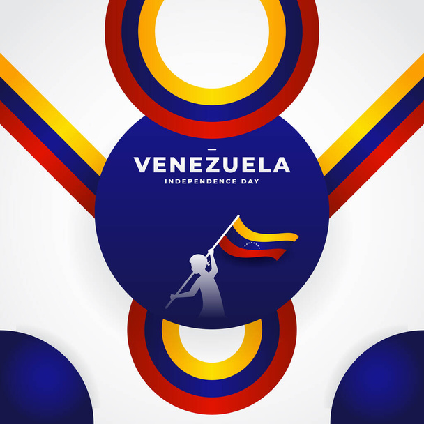 Hintergrunddesign zum Unabhängigkeitstag Venezuelas - Vektor, Bild