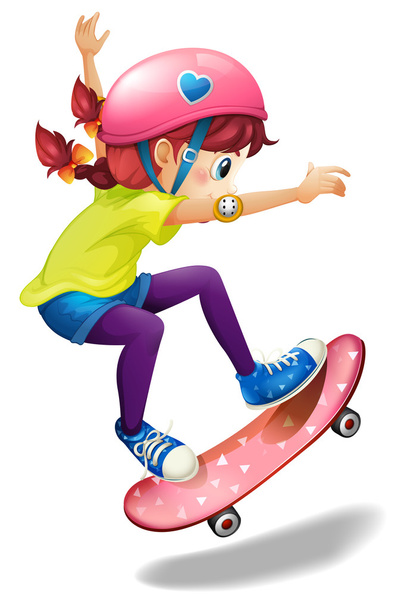 Молодая женщина на коньках
 - Вектор,изображение