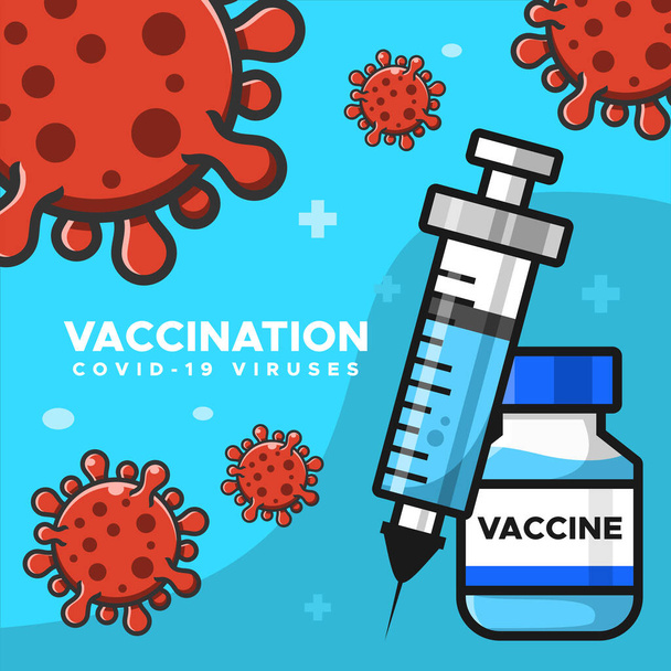 Vaccine Covid 19 For Corona virus Background Design - Vector, afbeelding