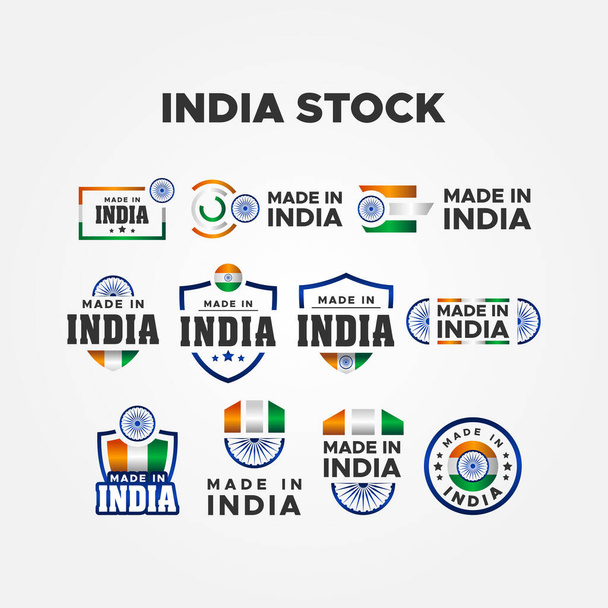 Made In India Label Vector Design - Vetor, Imagem