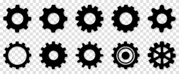 Set of gear wheel icon - Διάνυσμα, εικόνα