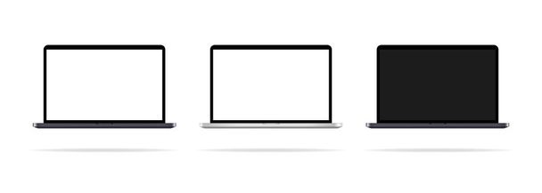 Set of laptop icons. Desktop. Laptops with different monitor. PC monitor. Realistic desktop. Vector EPS 10 - Vector, Image