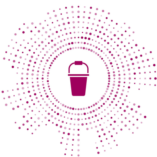 Ikona Purple Bucket izolovaná na bílém pozadí. Abstraktní kruh náhodných teček. Vektor - Vektor, obrázek