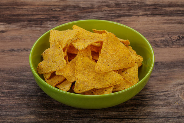 Mexican crunchy corn nachos triangle heap - Photo, Image