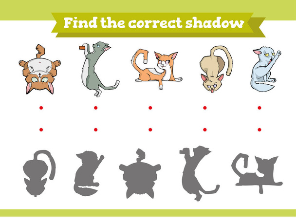 Find the correct shadow. Educational game for children.  - Vector, Image