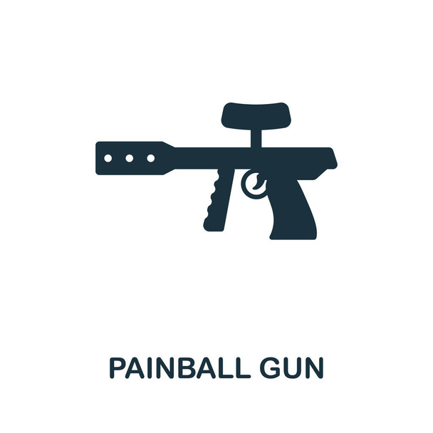 Paintball Gun düz simgesi. Şablonlar, web tasarımı ve bilgi grafikleri için renkli doldurulmuş basit Paintball Gun simgesi - Vektör, Görsel