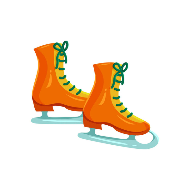 Ilustración vectorial de patines naranjas. Clip art. - Vector, Imagen
