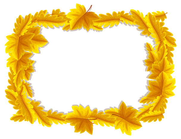 Blank banner with autumn leaves frame template illustration - Vetor, Imagem