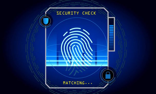 現実的なスキャン進行状況指紋分離またはセキュリティシステムのセットは、許可または指紋識別者にアクセスして許可にアクセスします。EPSベクトル - ベクター画像
