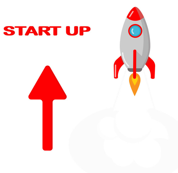 Concepto del proyecto Startup. Diseño plano de negocios - Vector, imagen