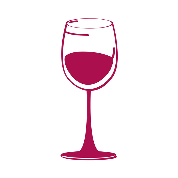 beber copo de vinho - Vetor, Imagem