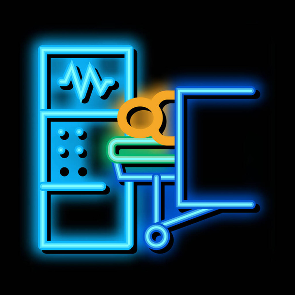 patient and surgeon medical equipment neon glow icon illustration - Vektor, Bild