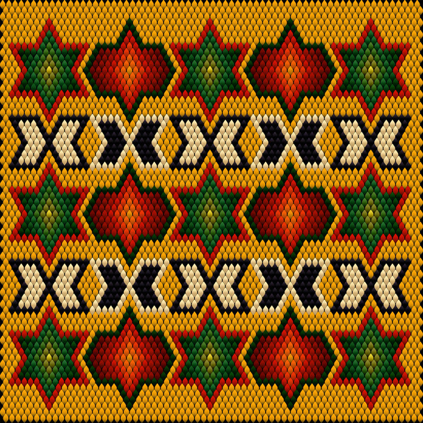  A traditional ornament of peoples and countries of Latin America in which rich colors attract attention and wealth. Women's woven carpets with ornament embroidered on fabrics for dresses. Embroideries - Vector, Image