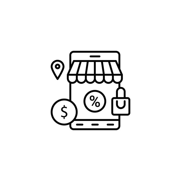 Icono de compra móvil en vector. Logotipo - Vector, imagen