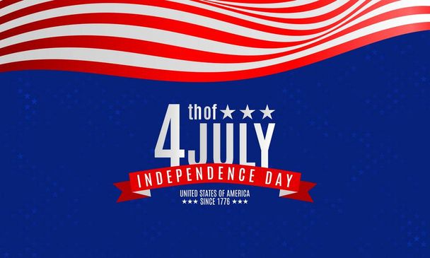Czwarty lipca. Projekt tła Dnia Niepodległości z flagą USA. Nadaje się do banera, plakatu, strony internetowej, reklamy. Ilustracja wektora - Wektor, obraz