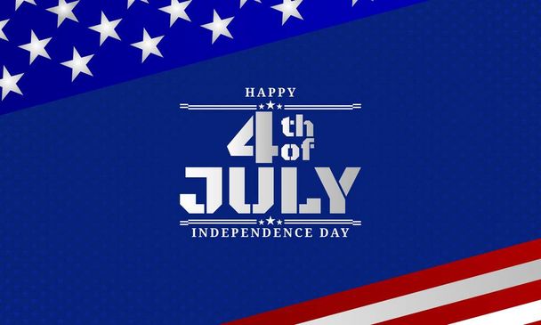 4th of JULY. Independence day background design with US flag. It is suitable for banner, poster, website, advertising. Vector illustration - ベクター画像