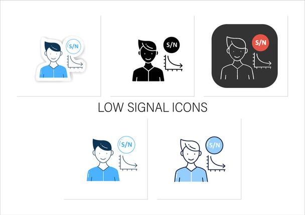 Conjunto de iconos de señal baja - Vector, imagen