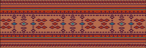 Um ornamento étnico tradicional em que cores ricas atraem sorte e riqueza. O ornamento parece ótimo no interior, em bordado em tecidos para várias aplicações - Vetor, Imagem