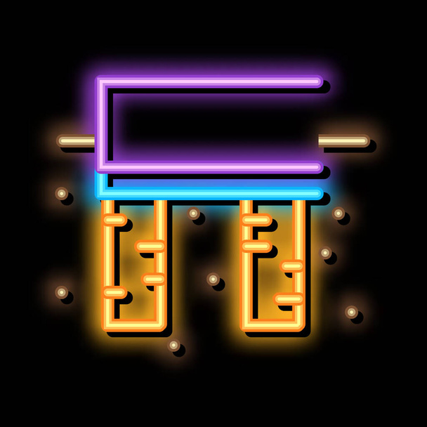 wooden foundation neon glow icon illustration - Vektor, Bild