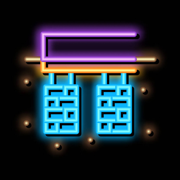 house foundation neon glow icon illustration - Vektor, Bild