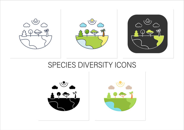 Σύνολο εικονιδίων ποικιλομορφίας ειδών - Διάνυσμα, εικόνα