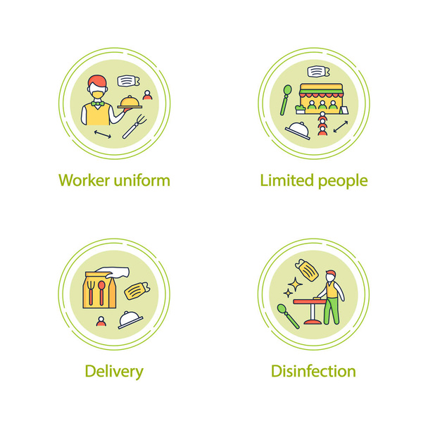 Restaurante nuevos iconos de línea de concepto normal - Vector, Imagen