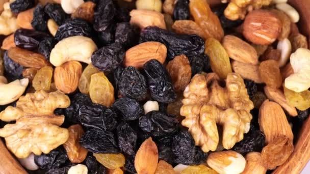 nut mixture. assorted nuts rotate close-up - Footage, Video