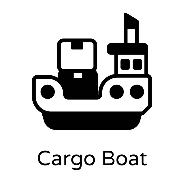 cargo ship. simple design - Διάνυσμα, εικόνα