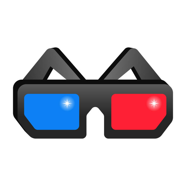 3Dメガネのアイコン。ベクターイラスト - ベクター画像