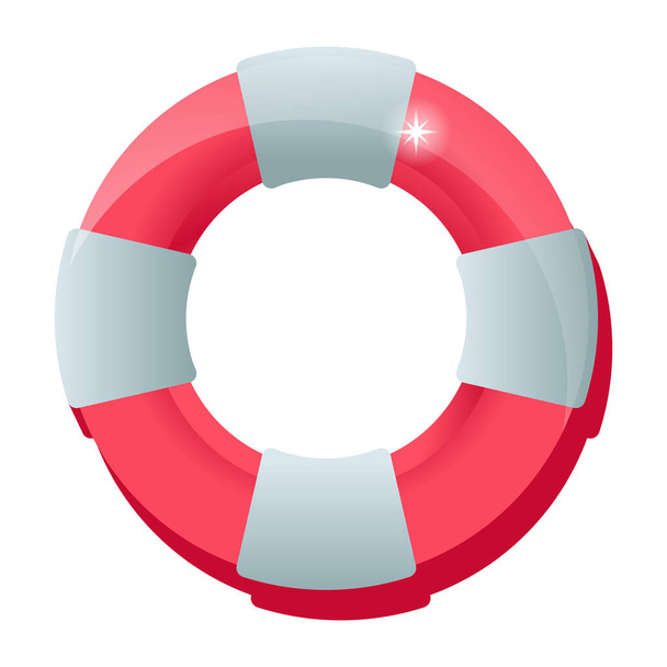 vector illustration of a red lifebuoy on white background - Vector, Image