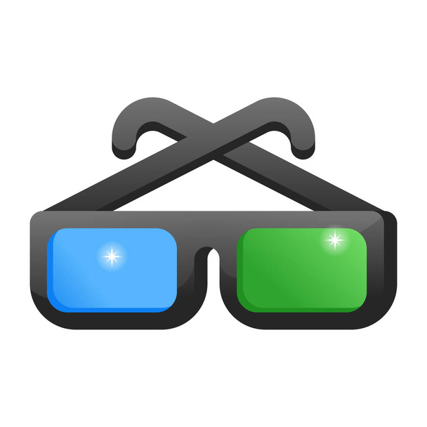 3d glasses icon. vector illustration - ベクター画像