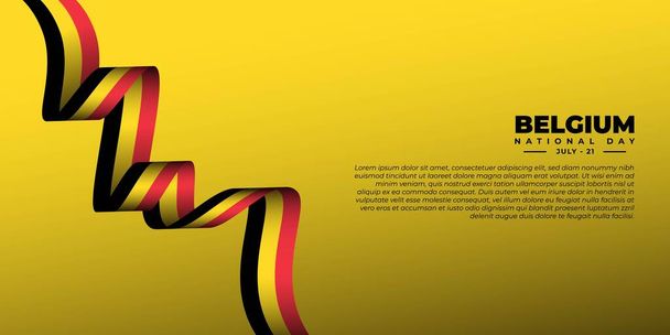 Hintergrundmotiv zum belgischen Nationalfeiertag mit wehender belgischer Flagge. Gute Vorlage für Belgiens Nationalfeiertagsgestaltung. - Vektor, Bild