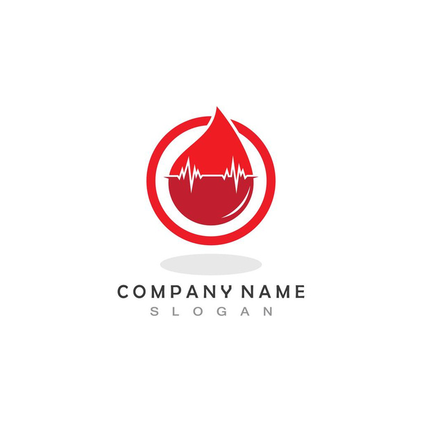 Saúde Doação de sangue logotipo ícone modelo de design - Vetor, Imagem