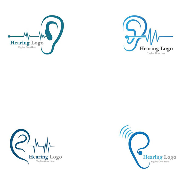 logo auditif et icône vectorielle de modèle de symbole - Vecteur, image