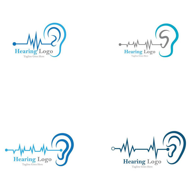 hearing logo and symbol template vector icon - Vector, Image