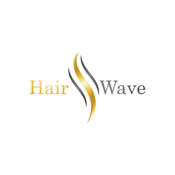 Modelo de ícone de vetor de logotipo de onda de cabelo - Vetor, Imagem