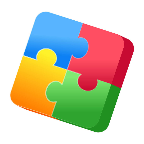 puzzle pieces with a rainbow on white background - Wektor, obraz